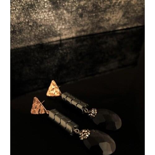 Dr Stone Natural Stone Women 'S Cat 'S Eye Stone Rose Gold Plated Earrings RYL 439799896