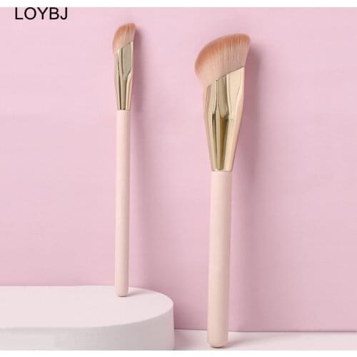 LOYBJ 1/2Pcs Foundation Makeup Brush Oblique Head Liquid Foundation Concealer Cosmetic Blending Brushes Face Contour Beauty Tool
