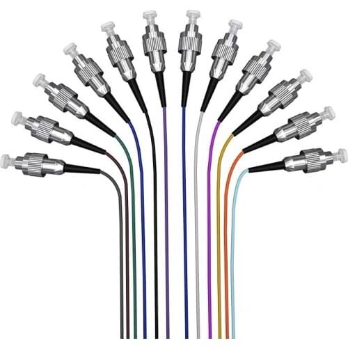 1.5m 12 Strand 9/125 FC/UPC Fiber Optic Pigtail SM Single Mode FTTH Pigtail Cable FC UPC Pigtail FC Connector fibra optica