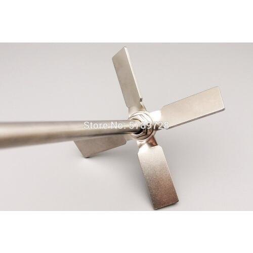 1set Lab 304 stainless steel Propeller with stirring rod,Four-bladed propeller while Stirring press down the material