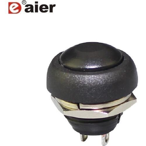 100PCS PBS-33B 12mm plastic 1A 250V OFF-(ON) momentary reset switch mushroon round push button switch