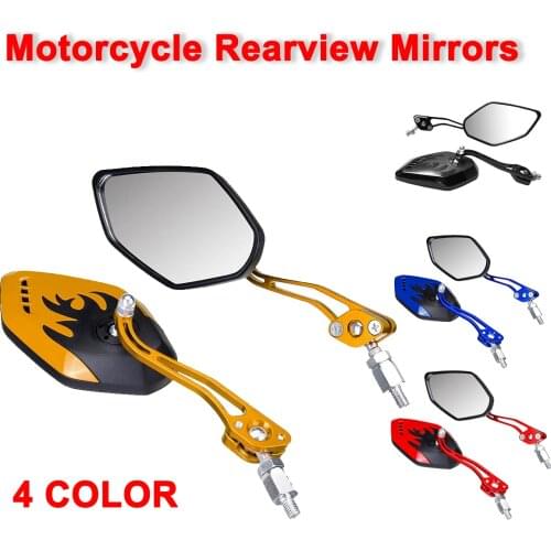 2PCS/Set 360 Degree Rotation Motorcycle Motorbike Scooter Universal Motorcycle Rearview Mirrors Motorbike Side Mirrors 8 / 10mm
