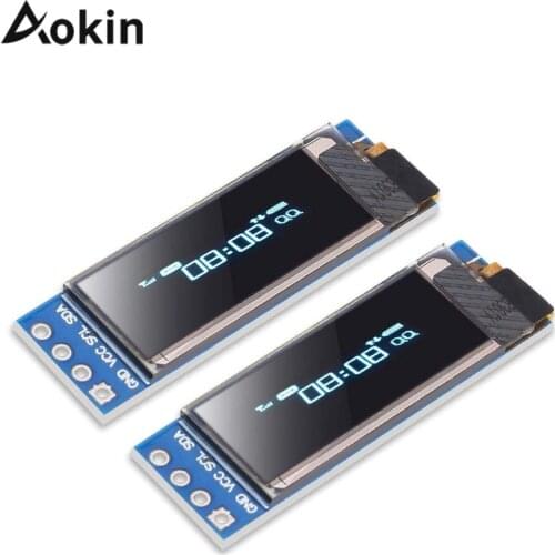 2pics 0.91 Inch 128x32 Iic I2c Blue Oled Lcd Display Diy Module Ssd1306 Driver Ic Dc 3.3v 5v For Arduino Pic
