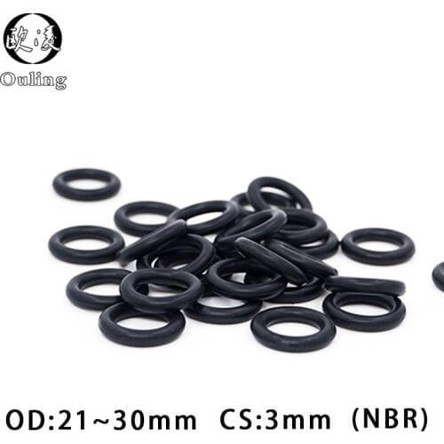 20PC/lot Rubber Ring NBR Sealing O Ring 3mm Thickness OD21/22/23/24/25/26/27/28/29/30*3mm O-Ring Seal Nitrile Gaskets Oil Ring