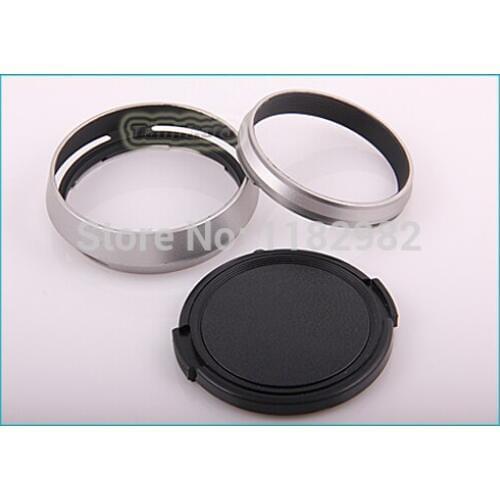 3ni1 Lens Hood LA-49X100 Adapter Ring +Lens cap For FUJIFILM Fuji Finepix X100 Silver