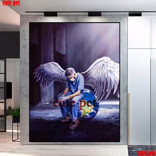 Diamond Embroidery DIY Diamond Painting Doctor Angel 5D puzzle rhinestone Cross Stitch Mosaic Handmade Home Decoration gift