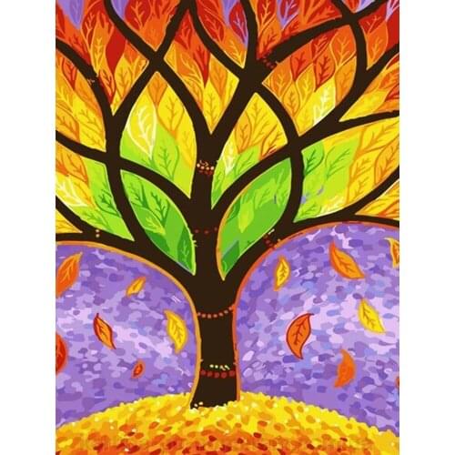PDMDOG 5D DIY Diamond Painting Tree Cross Stitch Kit Diamond Embroidery Landscape Pictures Of Rhinestones Home Decor Gift
