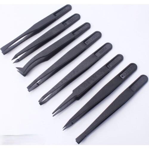 Antistatic plastic tweezers hard carbon fiber synthetic tweezers pointed tweezers fiber tweezers industrial tweezers clip
