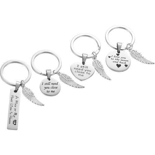 Stainless Steel Dog Tag women men key chain I still need you close to me unisex key rings charm key chains wholesale