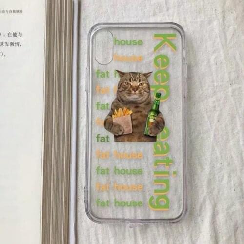 OEING Transparent Cat Phone Case For iPhone 12 11 Pro Max mini 7 8 6 6S Plus XR X XS MAX SE Soft TUP Shockproof Case Cover