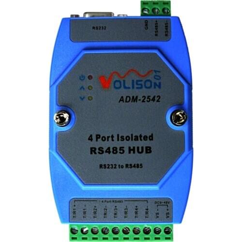 Four way isolation ADM-2542 Four-way isolation 485 hub 4-port RS485 splitter 1 minute 4 sharer repeater support RS232