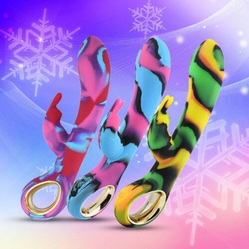 Colorful Rabbit vibrator for Women Rechargeable G Spot Vibrator Waterproof Clitoral Stimulator Sex Toy for Couples