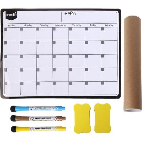 A3 Monthly Planner Magnetic Whiteboard Fridge Magnets Drawing Message Remind Pad K3KE
