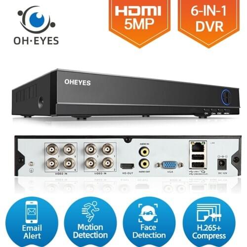 6 in 1 H.265 8 channel AHD video hybrid recorder for 5MP/4MP/3MP/1080P Camera Xmeye P2P CCTV DVR AHD DVR support USB wifi 8ch