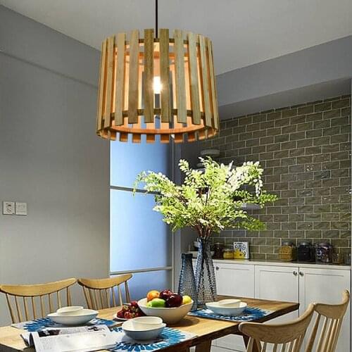 Personality Pendant Lights American Garden Restaurant corridor LED wooden Pendant lamps 110/220V creative log droplight MZ148