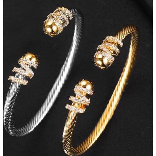 Jimbora Original Luxury original design Bangle For Women Full Micro Cubic Zircon Party Wedding Saudi Arabic Dubai Jewelry 2020