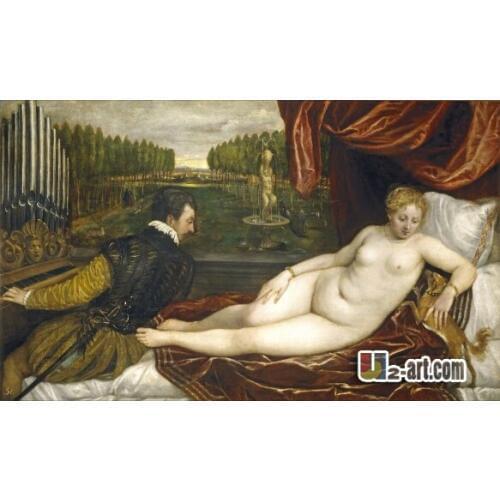 Canvas Prints ( Tiziano Venus y la Musica) home decor oil painting reproduction HD print art painting on canvas Religion-413