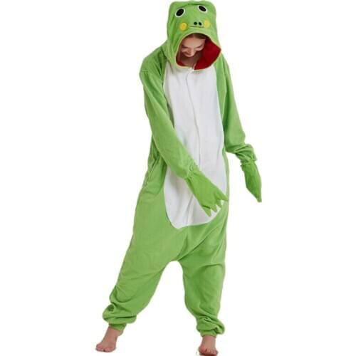 Green Frog Animal Women Onesie Pajama Adult kigurumis Funny Homewear Polar Fleece Pajames Men Party Jumpsuit Unisex Sleepwear