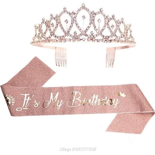 Birthday Crowns for Women, CIEHER Birthday Queen Sash & Rhinestone Tiara, Birthday Crown, Birthday Sash D18 20 Dropshipping