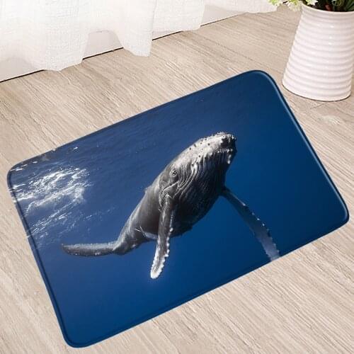 Marine Life Bath Mat Ocean Animal Dolphin Floor Shower Toilet Kitchen Carpet Douche Doormat Home Pedal Bathroom Rug Non-Slip Mat