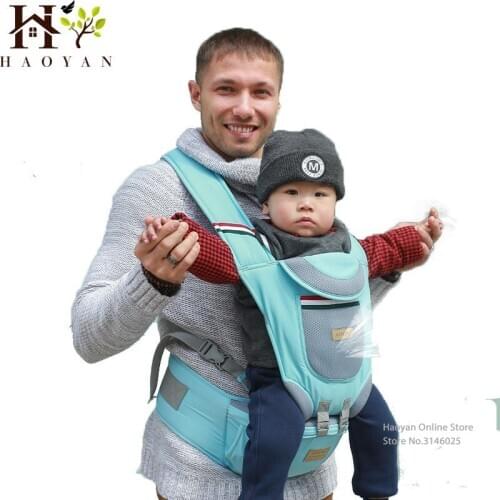Multifunctional Baby Sling Breathable and Windproof Cap Front Hold Type Back Cross Baby Waist Stool with Storage