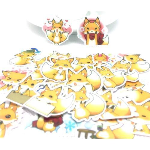 40 Pcs Cute yellow fox Stickers for Laptop Luggage Styling Skateboard Motorcycle Vinyl Decal Graffiti Punk Cool Stickers