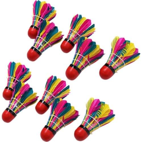 NEW-10PCS Badminton Shuttlecocks Training Balls Duck Feather Balls with Great Stability Durability for Outdoor Activity