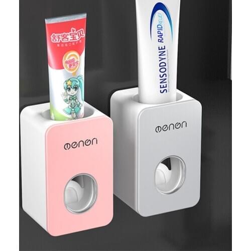 New Creative Automatic Toothpaste Dispenser Set Wall Mount Stand Holder Extrusion Plastic Lazy Holder Squeezer 2020 #0615
