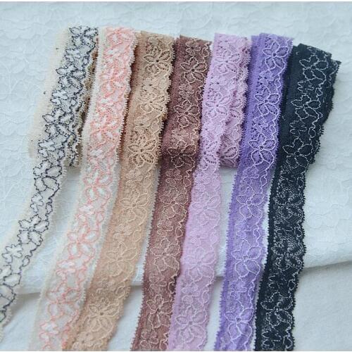Wholesale 4 Meters Stretch Floral Lace Edge Trim Embellishment Handmade DIY Decorative Lace Trim For Wedding Dress