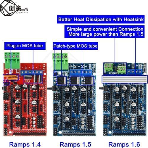 Creativity Ramps 1.6 Expansion Control Panel with Heatsink Upgraded Ramps 1.4/1.5 for arduino 3D Printer Board