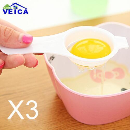 3pcs/lot Plastic Egg Yolk White Separator Eco Friendly PP Food Grade Material 13*6 cm Egg Divider Tools
