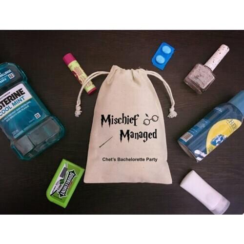 Drawstring guest gift bag custom bachelorette Hangovers kit bridal party survival kit recovery bags welcome bag emergency kit