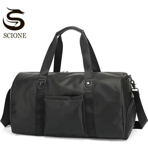 Casual Travel Duffel Bag PU Leather Men Handbags Big Large Capacity Travel Bags Black Mens Messenger Bag Tote XA413M