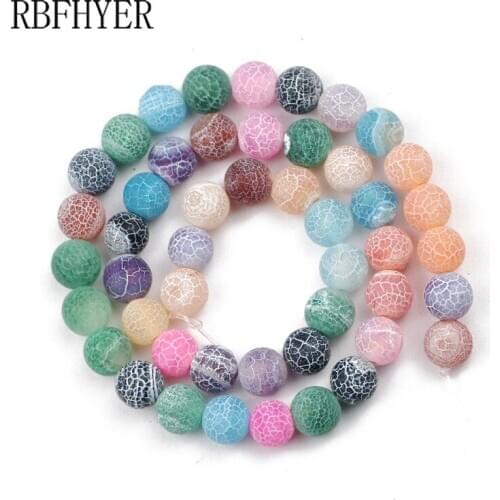 RBFHYER Colorful Weathered carnelian Natural Stone beads Loose Bead Top Quality For Jewelry Making Bracelet 4/6/8/10/12MM DIY