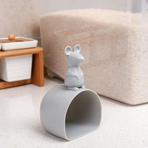 Gray Rice Spoon Cute Mouse Shape Rice Spoon Measuring Spoon Plastic Food Grade Coarse Grains Small Shovel Kitchen Creative Tools