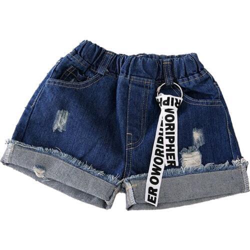 Children Denim Shorts Girls Pants Summer Kids Baby Fashion Hot Pants Child Casual Jeans Girls Cool Hole Shorts Outer Wear