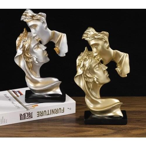 One kiss love lovers figure statue resin crafts ornaments home living room decoration gift furnishings ornaments home decoration