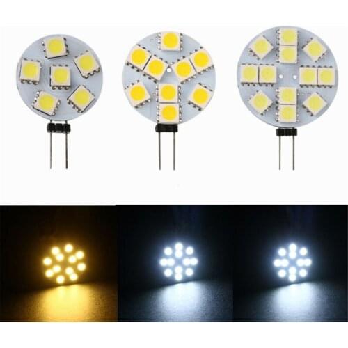 G4 5050 SMD 6/9/12 LED Car Boat Light Round Bulb Side-pins Lamp DC 12V