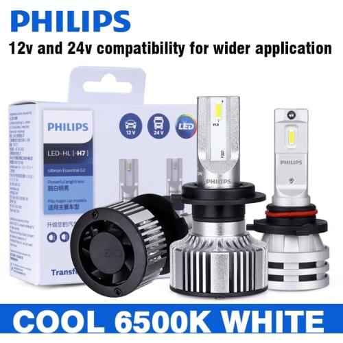 LED H1 H11 G2 LED Philips Ultinon Essential Car Headlight H8 H4 H7 9005 9006 6500K 24V Car Styling Auto Headlamp Fog Light Bulbs