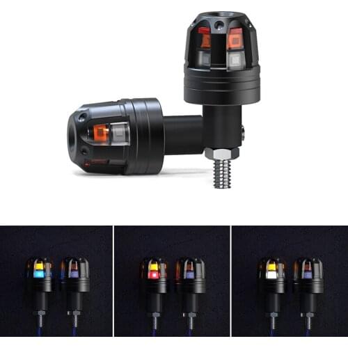 Topteng Black Motorcycle Motorbike Dual LED Bar End Indicators Pair Left & Right New