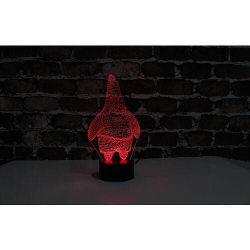 Free Shipping, YJM-2858,Patrick Amazing 3D Star, 3D LED Decorated Colorful Nightlights, Table or Bed Lamp with Touch Control