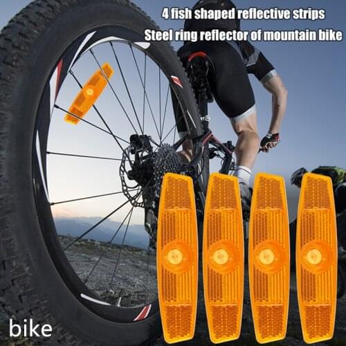Bike Spoke Reflector 1pcs Mountain Bike Fish-shaped Steel Rim Spoke Reflectors Bicycle Wheel Rim Reflective Light Cycling Parts