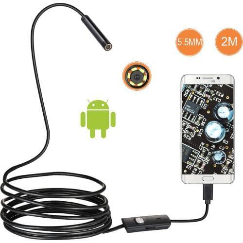 Waterproof 480P HD 5.5mm len Inspection Pipe Endoscope Mini USB Camera Borescope Snake Tube 6 LED Semi-Rigied 2M 3.5M 5M 10M