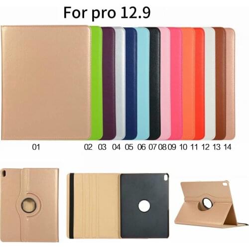 360 Degrees Rotating PU Leather Flip Cover Case For iPad Pro 12.9 Case Smart Tablet Case Auto Sleep / Wake 2015/2017 2018/2020
