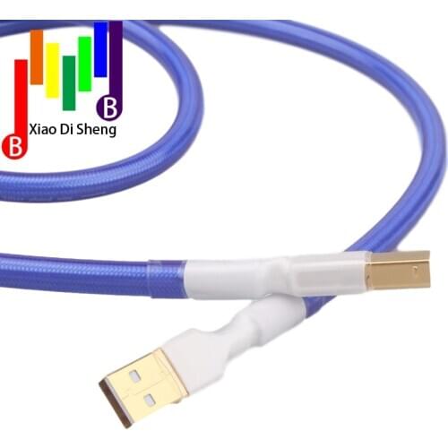 High Quality Type A to B DAC Data USBCablesingle crystal copper silver-plated USB sound card line square mouth A-B fever audio