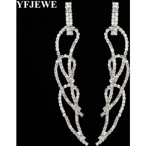 YFJEWE New Fashion Crystal Long Dangle Drop Earrings Wedding Bridal Chandelier Party Jewelry Women Fantaisie Femme Pendante E400