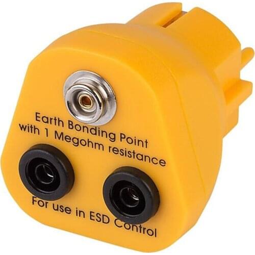 MULTICOMP MC0700021 Earth Bonding Plug, 10mm Male Stud, 2 x Shrouded Banana Sockets, EU Plug Type