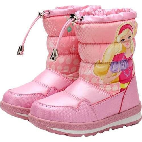 2020 Winter Girls Mid-Calf Plush Snow Boots Princess Outdoor Durable Boots Zip Wool Keep Warm Toddler Kids Anti-slip Shoes Hot