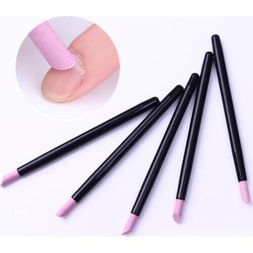 1 PC Double-ended Quartz Scrubs Nail Cuticle Pusher Stone Pen Grits Dead Skin Remover Trimmer Nail Art CareTool