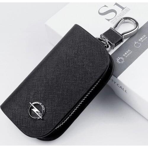 1pcs New With Logo Key Cover Keychain Protector Car Accessories Leather Car Key Case For OPEL opc Astra Insignia Corsa Mokka